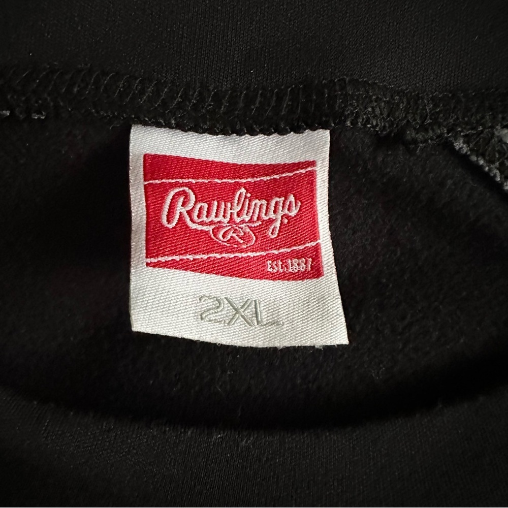 Rawlings Shirt Mens 2XL Black Long Sleeve Athletic Fleece Thermal Performance - Picture 11 of 12